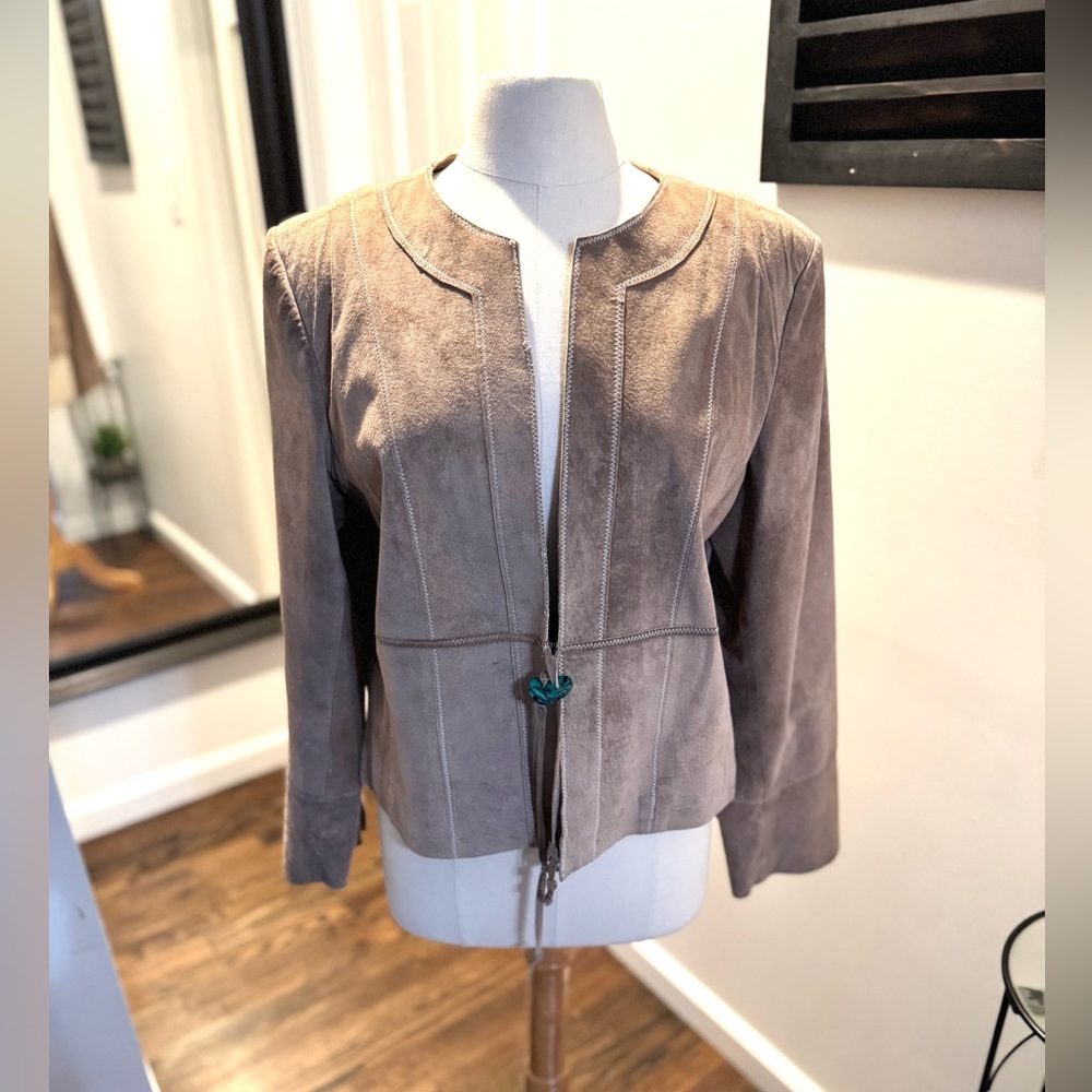Chic Taupe Suede Women's Blazer